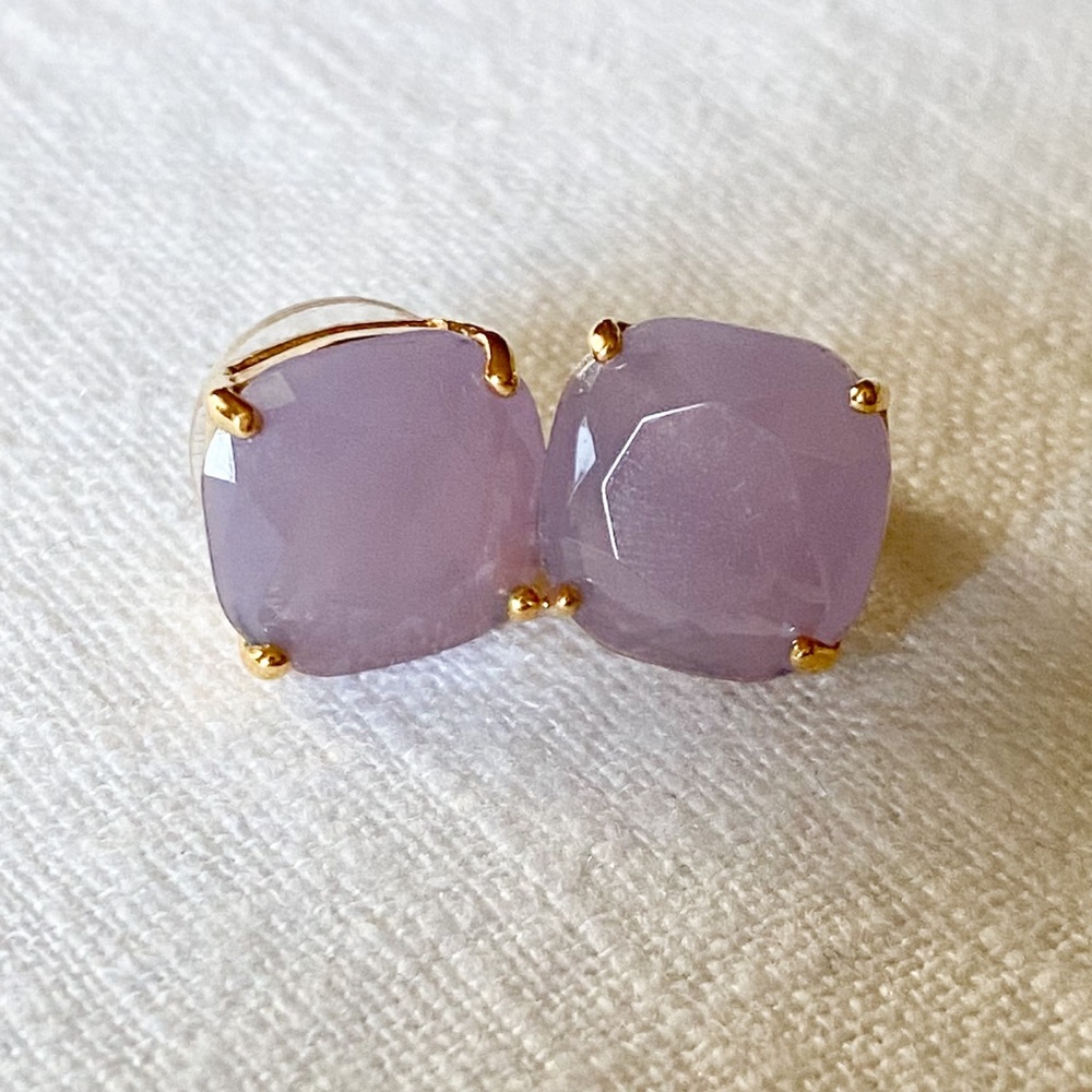 Kate Spade New York Lavender Square Stud Earnings - Picture 2 of 3